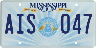 MS license plate AIS047