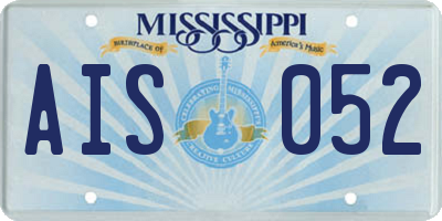 MS license plate AIS052