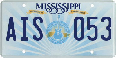 MS license plate AIS053