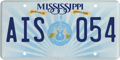 MS license plate AIS054