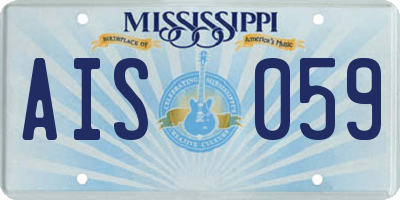 MS license plate AIS059