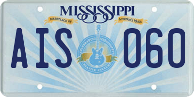 MS license plate AIS060