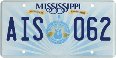 MS license plate AIS062