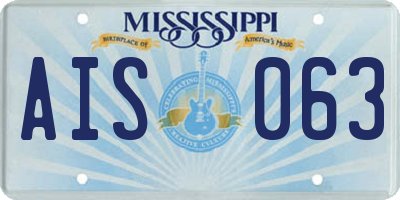 MS license plate AIS063