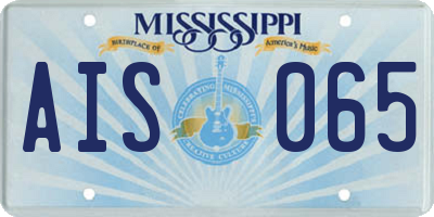 MS license plate AIS065