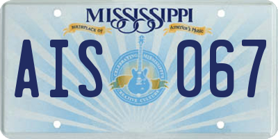 MS license plate AIS067