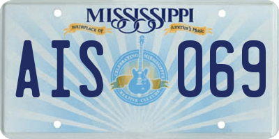 MS license plate AIS069