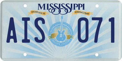 MS license plate AIS071