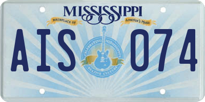 MS license plate AIS074