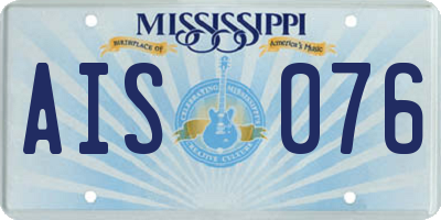 MS license plate AIS076