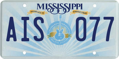 MS license plate AIS077
