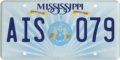 MS license plate AIS079