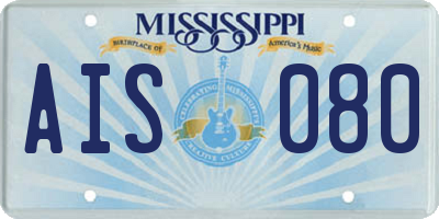 MS license plate AIS080