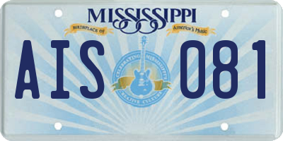 MS license plate AIS081