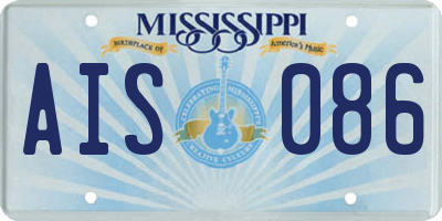 MS license plate AIS086