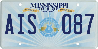MS license plate AIS087