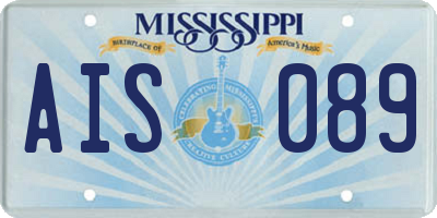 MS license plate AIS089