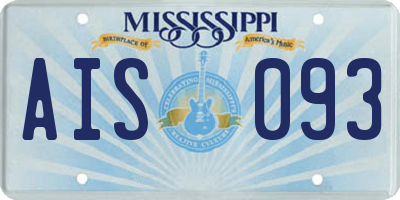 MS license plate AIS093