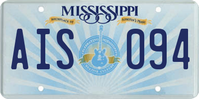 MS license plate AIS094