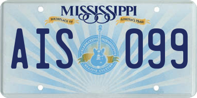MS license plate AIS099