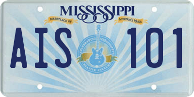 MS license plate AIS101