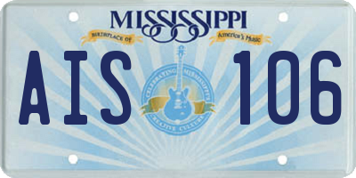 MS license plate AIS106