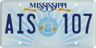 MS license plate AIS107