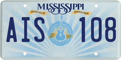 MS license plate AIS108
