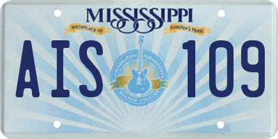 MS license plate AIS109