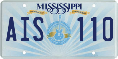 MS license plate AIS110
