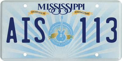 MS license plate AIS113