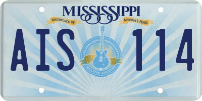 MS license plate AIS114
