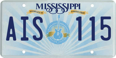 MS license plate AIS115