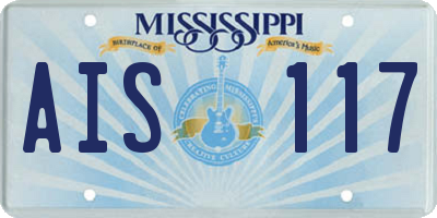 MS license plate AIS117