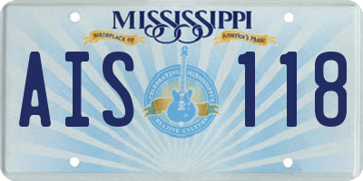 MS license plate AIS118