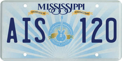 MS license plate AIS120