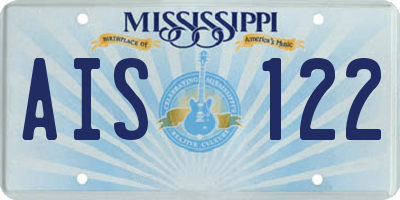 MS license plate AIS122
