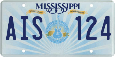 MS license plate AIS124