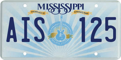 MS license plate AIS125