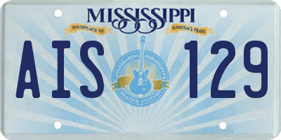 MS license plate AIS129