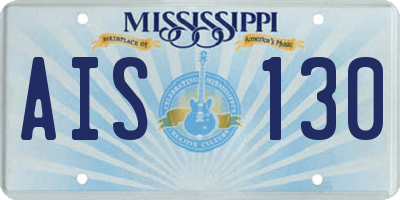 MS license plate AIS130
