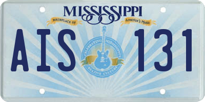 MS license plate AIS131