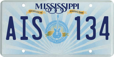 MS license plate AIS134