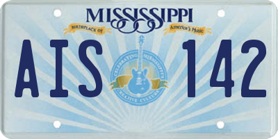 MS license plate AIS142