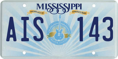 MS license plate AIS143