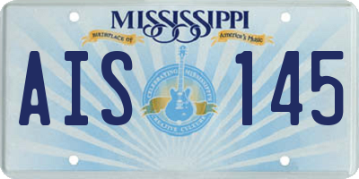 MS license plate AIS145
