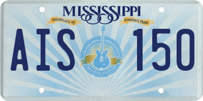 MS license plate AIS150