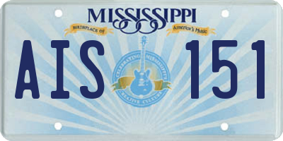 MS license plate AIS151