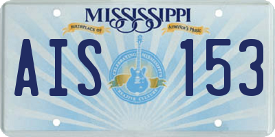 MS license plate AIS153