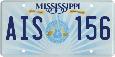 MS license plate AIS156